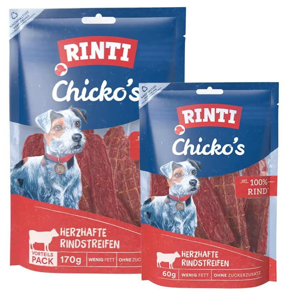 Rinti|Rinti>Futterfreund Rinti Snack Chickos Rindstreifen