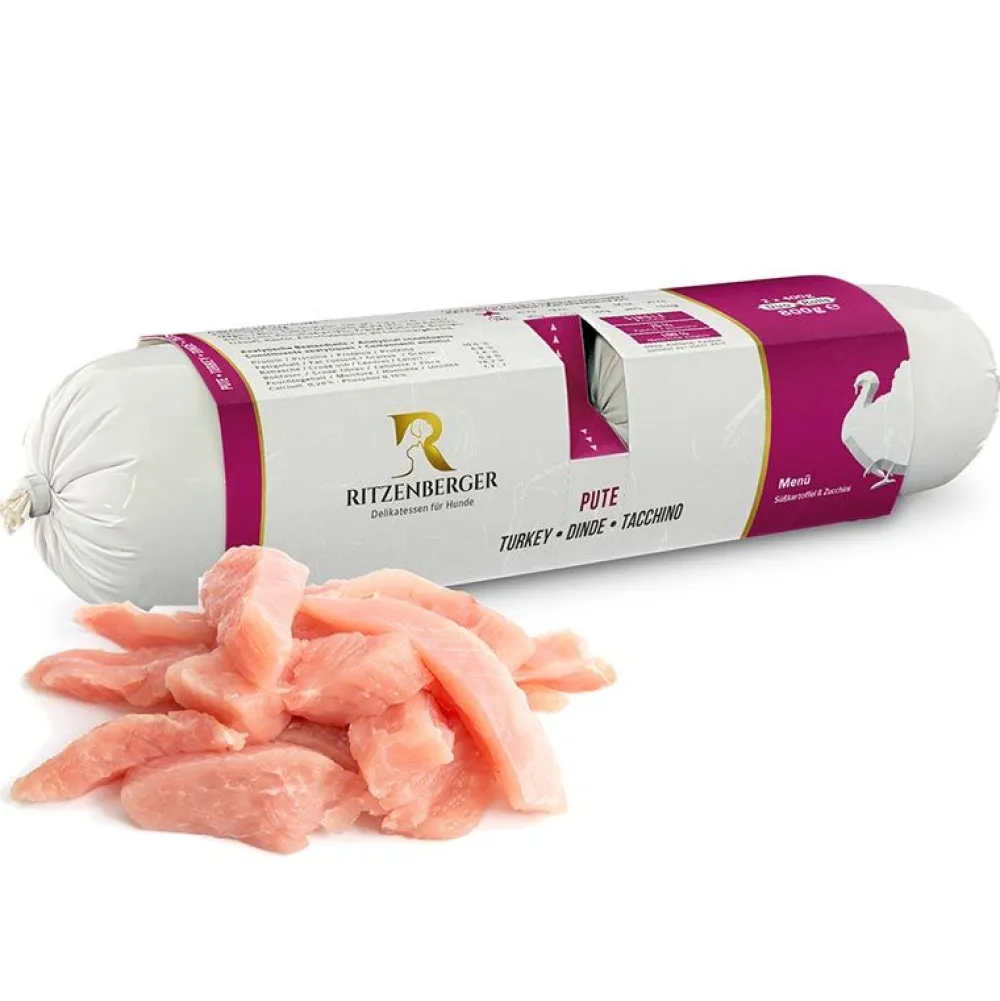 Ritzenberger>Futterfreund Ritzenberger Pute mit Süßkartoffel+Zucchini Duo-Rolls 2x400g