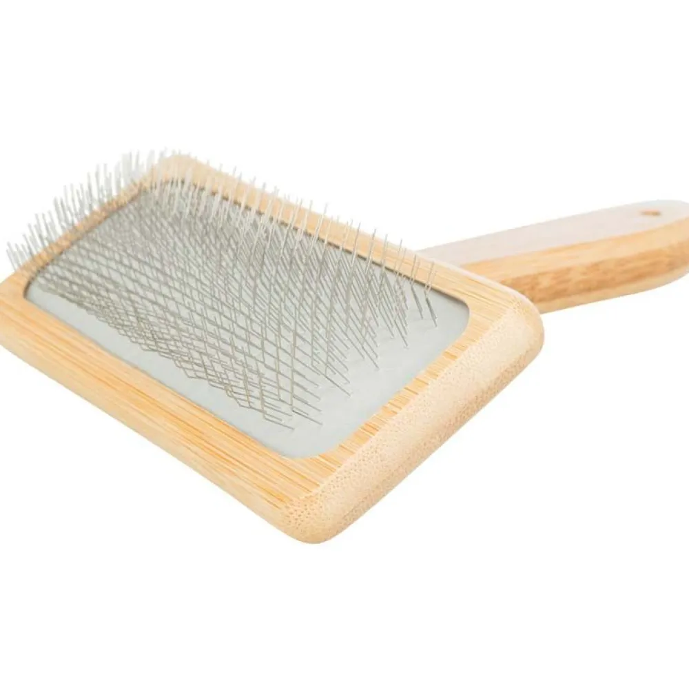 Bürsten & Kämme|Katzenpflege & Hygiene>Futterfreund Softbürste, Bambus/Metall, 12x15cm