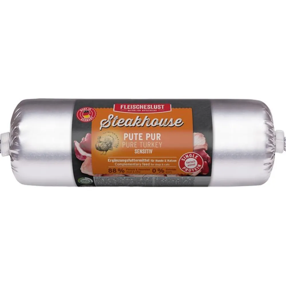 Steakhouse|Fleischeslust>Futterfreund Steakhouse-Wurst - Pute pur 500g