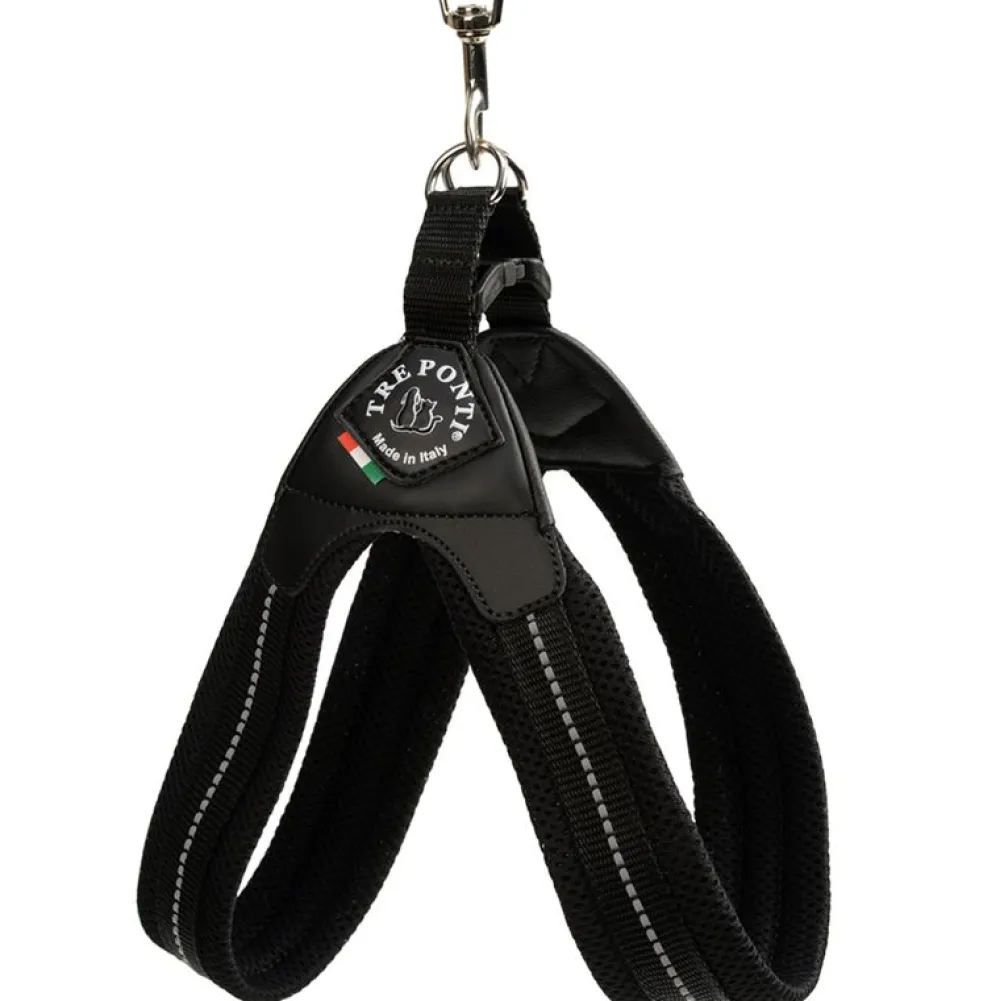 Halsbänder, Leinen & Geschirre>Futterfreund Tre Ponti Easy Fit Soft-Geschirr, atmungsaktiv, schwarz