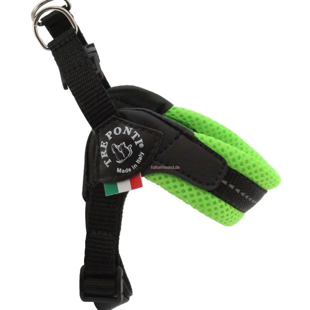 Halsbänder, Leinen & Geschirre>Futterfreund Tre Ponti Easy Fit Soft-Geschirr NEON mit Bauchgurt, grün