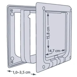 Freilauftüren>Futterfreund 4-Wege Freilauftür, elektromagnetisch, weiß 21,1x24,4 cm