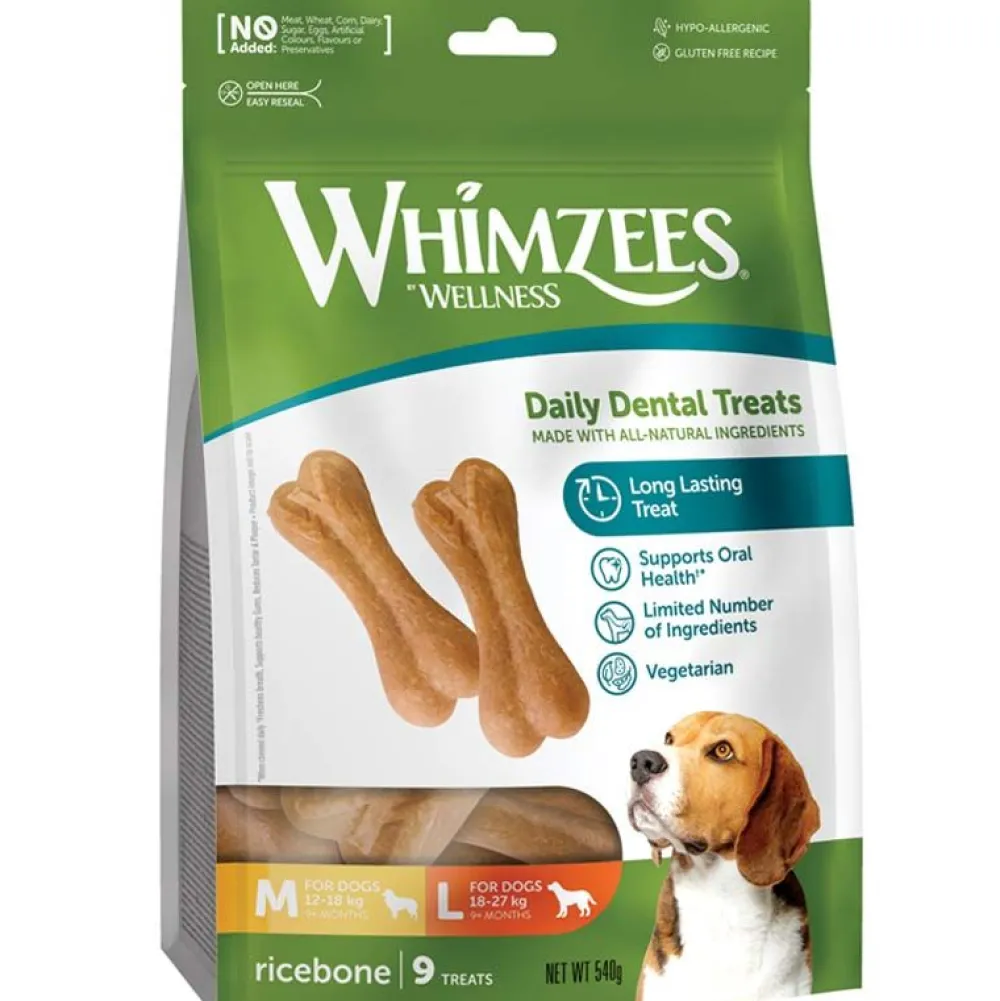 Zahnpflege>Futterfreund Whimzees Dog Snack Ricebone/Reisknochen M-L, 9 Stück 540g