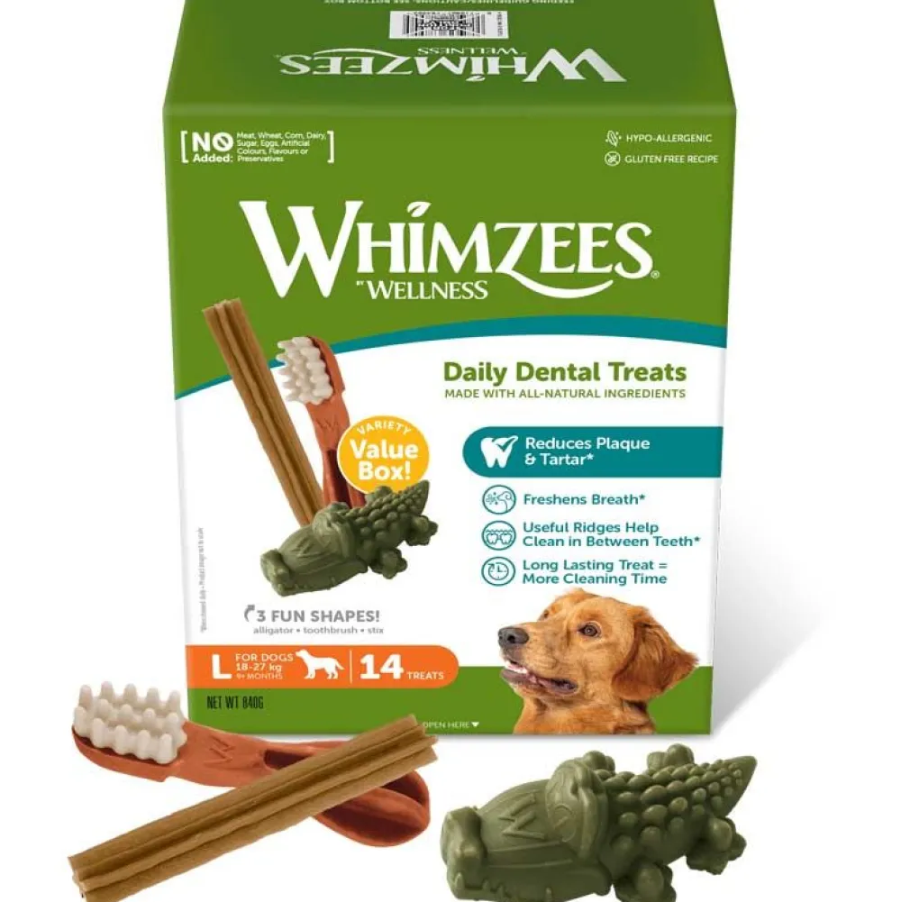 Zahnpflege>Futterfreund Whimzees Dog Variety Value Box L mit 14 Snacks (840g)