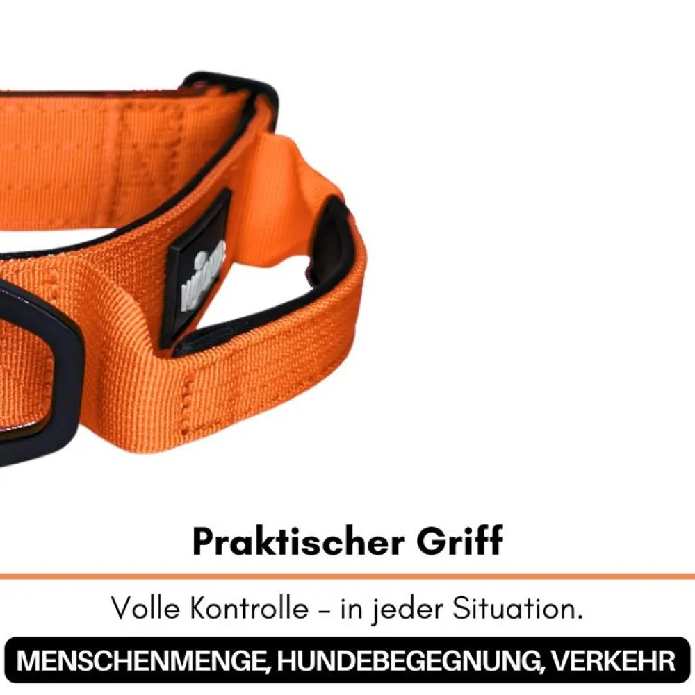 Halsbänder, Leinen & Geschirre>Futterfreund Woofed Nylon Tactical, Halsband, Griff, safety orange