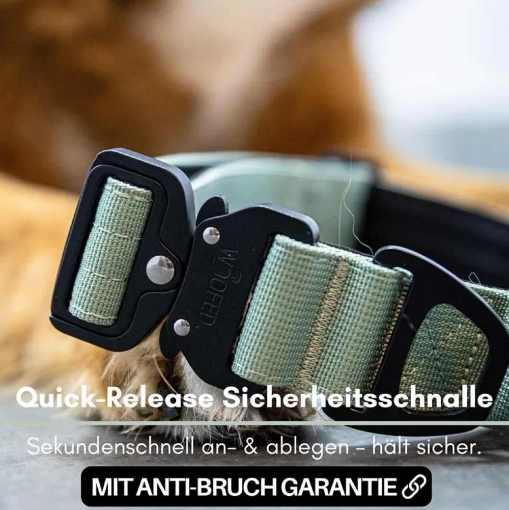 Halsbänder, Leinen & Geschirre>Futterfreund Woofed Nylon Tactical, Halsband, Griff, sage green