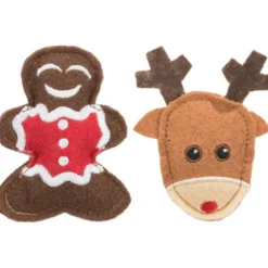 Weihnachten|Katzenspielzeug>Futterfreund Xmas Katzenspielzeug Elch und Lebkuchenmann, 8cm