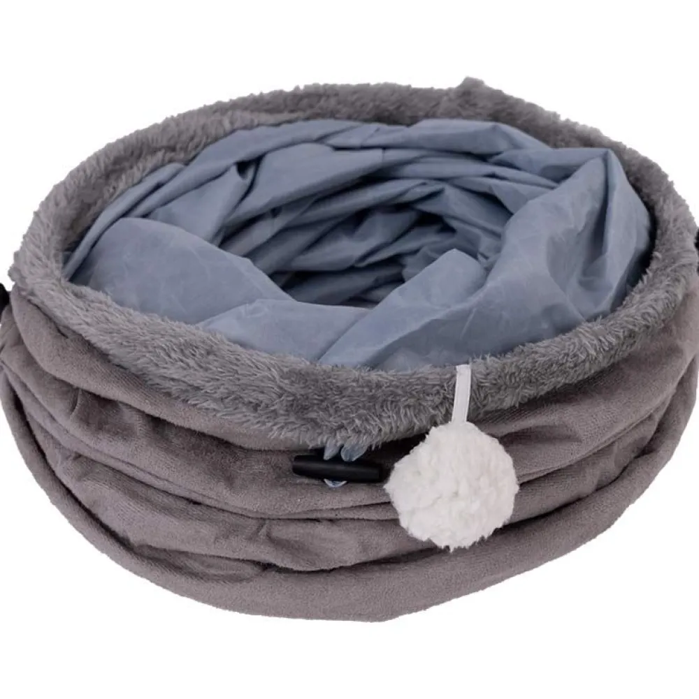 Katzen Schlafplatz|Katzenspielzeug>Futterfreund ZOOPREME Katzentunnel Twist 124 cm, grau